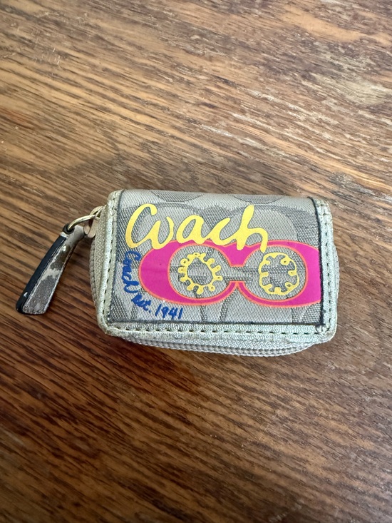 Coach Accessories - Coach Poppy Signature C Graffiti Print Travel Pill Case with Mirror